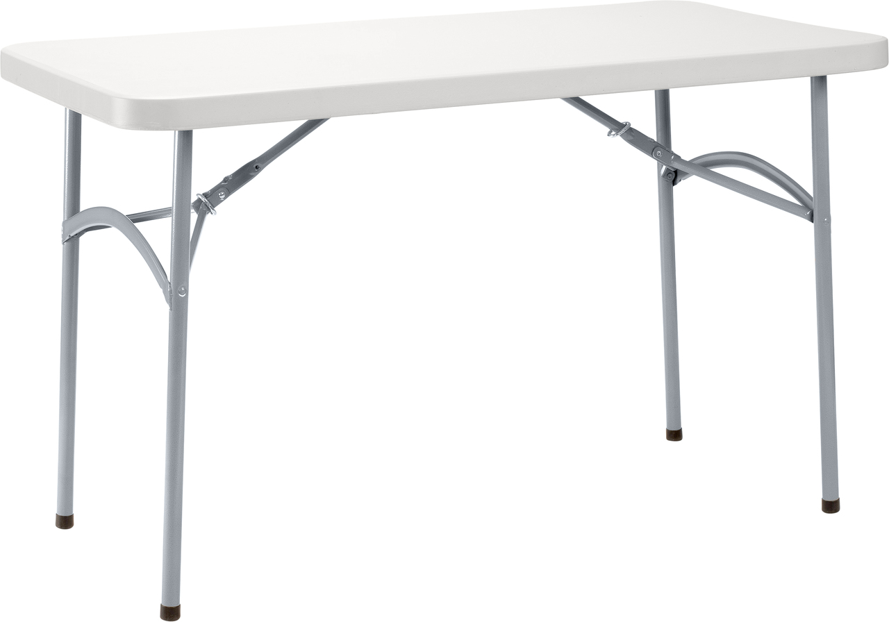 NPS 24" x 48" Heavy Duty Folding Table - Speckled Grey Top and Grey Frame