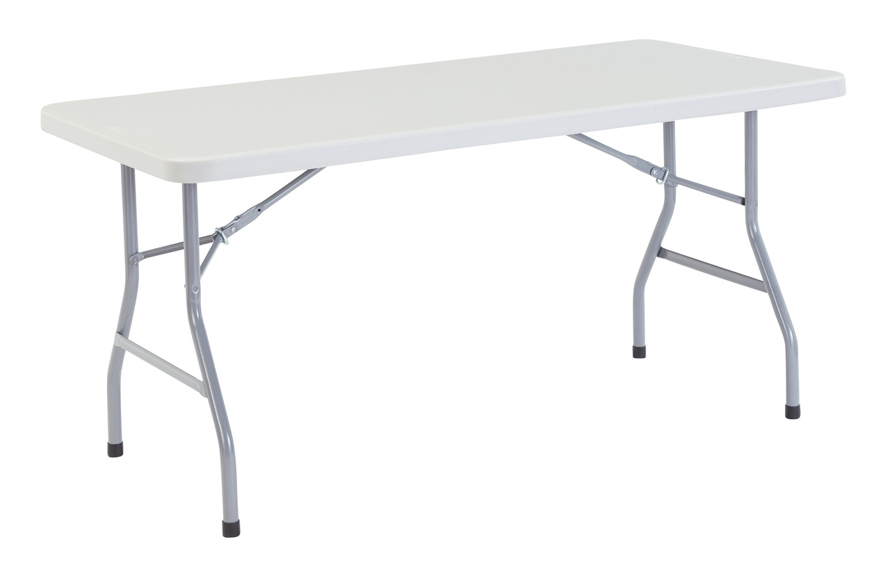 NPS 30" x 60" Heavy Duty Folding Table - Speckled Gray Top and Grey Frame