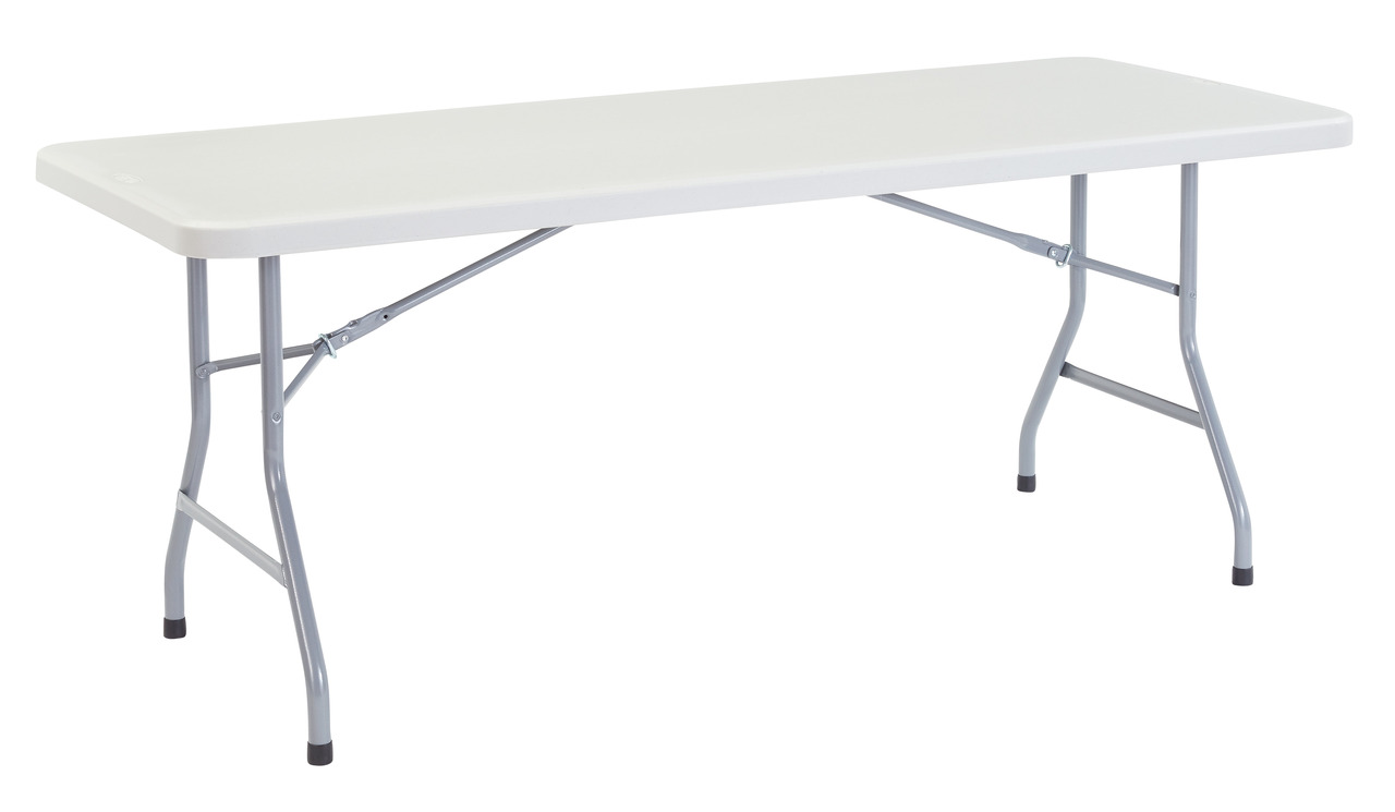 NPS 30" x 72" Heavy Duty Folding Table - Speckled Gray Top and Grey Frame
