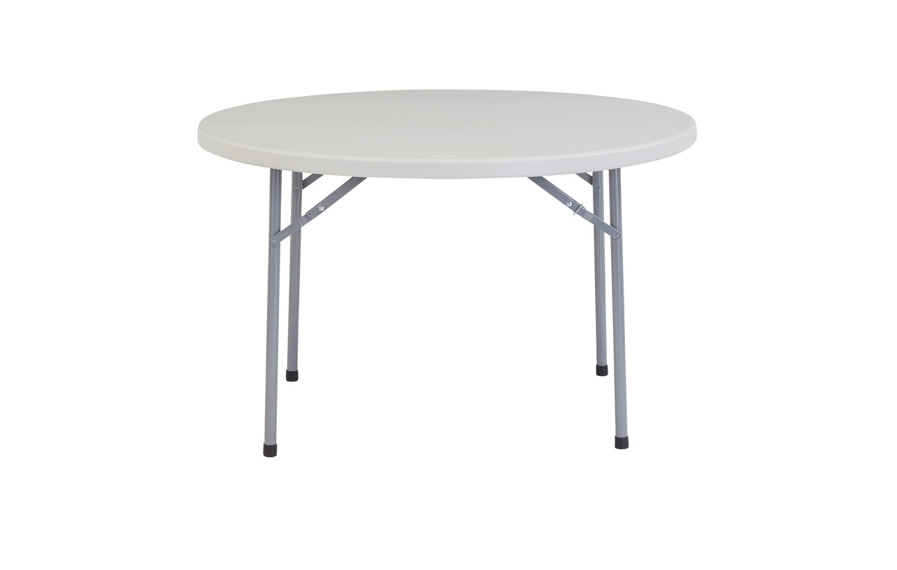 NPS 48" Heavy Duty Round Folding Table - Speckled Grey Top and Grey Frame