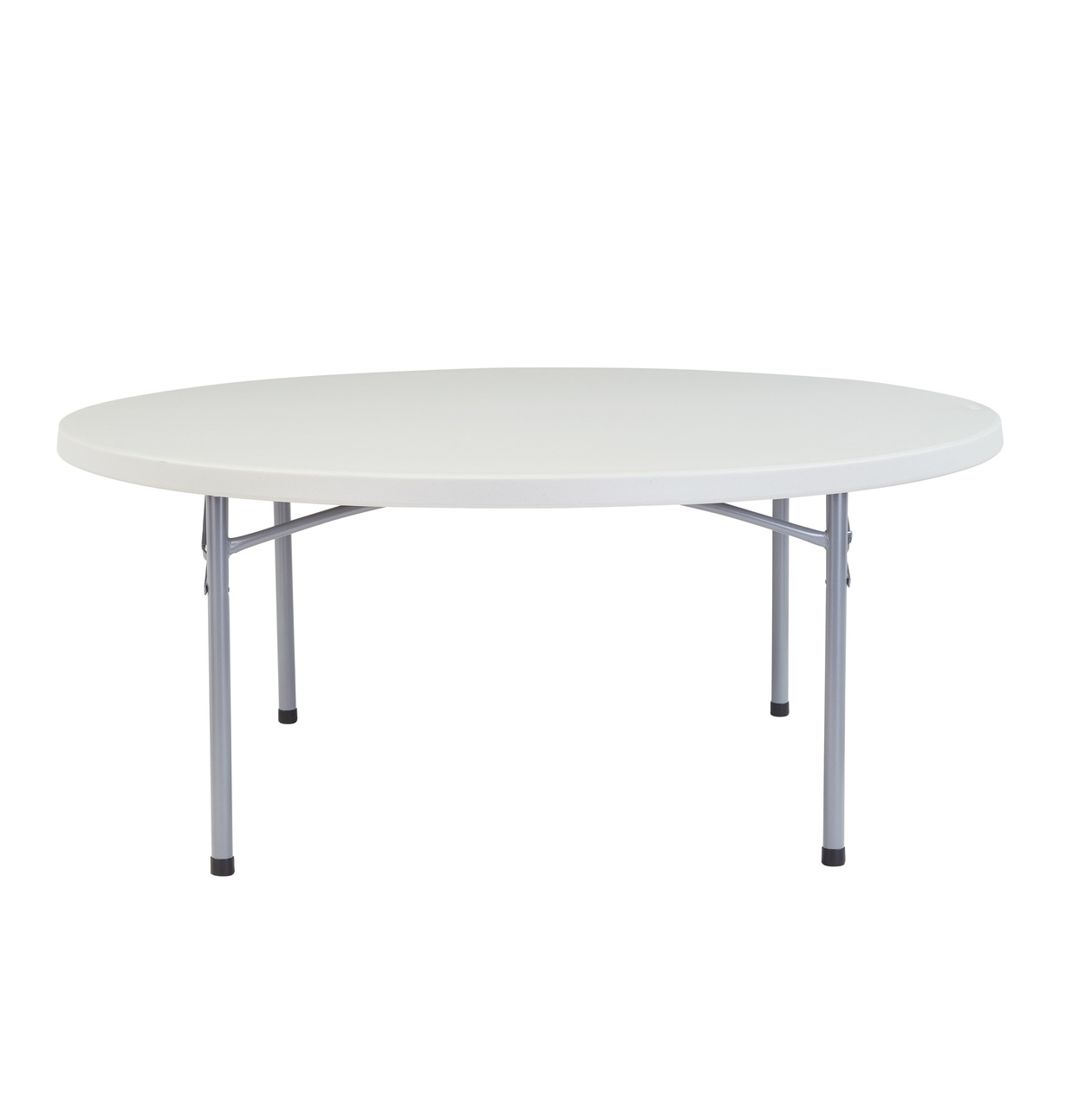 NPS 60" Heavy Duty Round Folding Table - Speckled Grey Top and Grey Frame