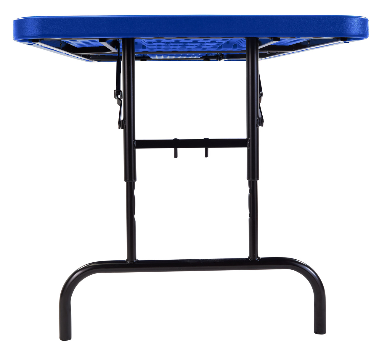 NPS 30" x 72" Height Adjustable Heavy Duty Folding Table - Blue Top and Black Frame