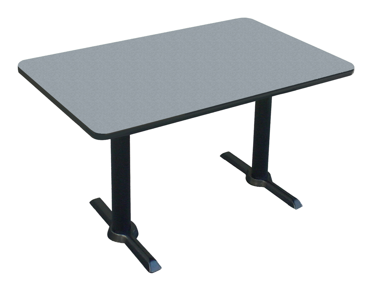 Cafe and Breakroom Table w T-Bases in Red (30 in. x 60 in./Gray Granite)