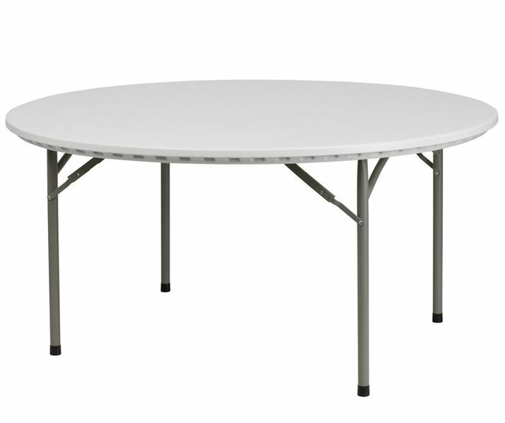 CT 60 or 5 Foot Round Plastic Table with post style legs