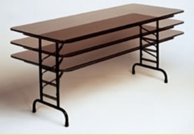 Correll CFA3072M Black Granite Adjustable Height Melamine Folding Training Table