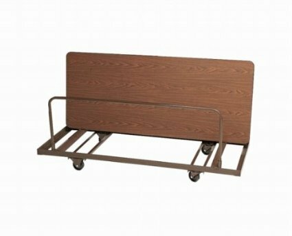 Correll T288 Table Trucks For Rectangular Tables - Edge Stacking - Brown