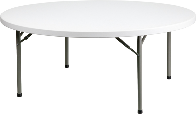 Alamont 72'' Round Granite White Plastic Folding Table (ALA-EBEZ-17487)