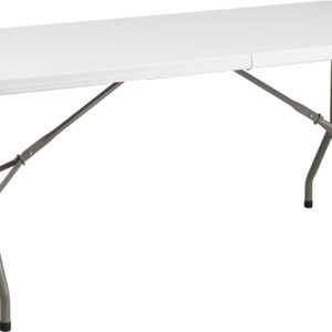 30''W x 72''L Bi-Fold Granite White Plastic Folding Table (ALA-EBEZ-978)