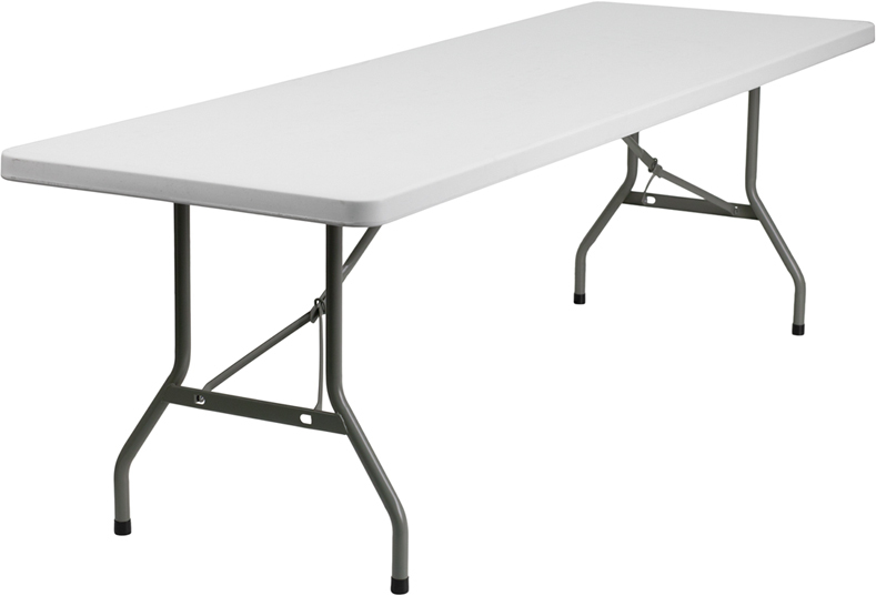 Alamont 30''W x 96''L Granite White Plastic Folding Table (ALA-EBEZ-17472)
