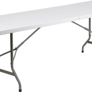 30'' x 96'' Bi-Fold Granite White Plastic Folding Table