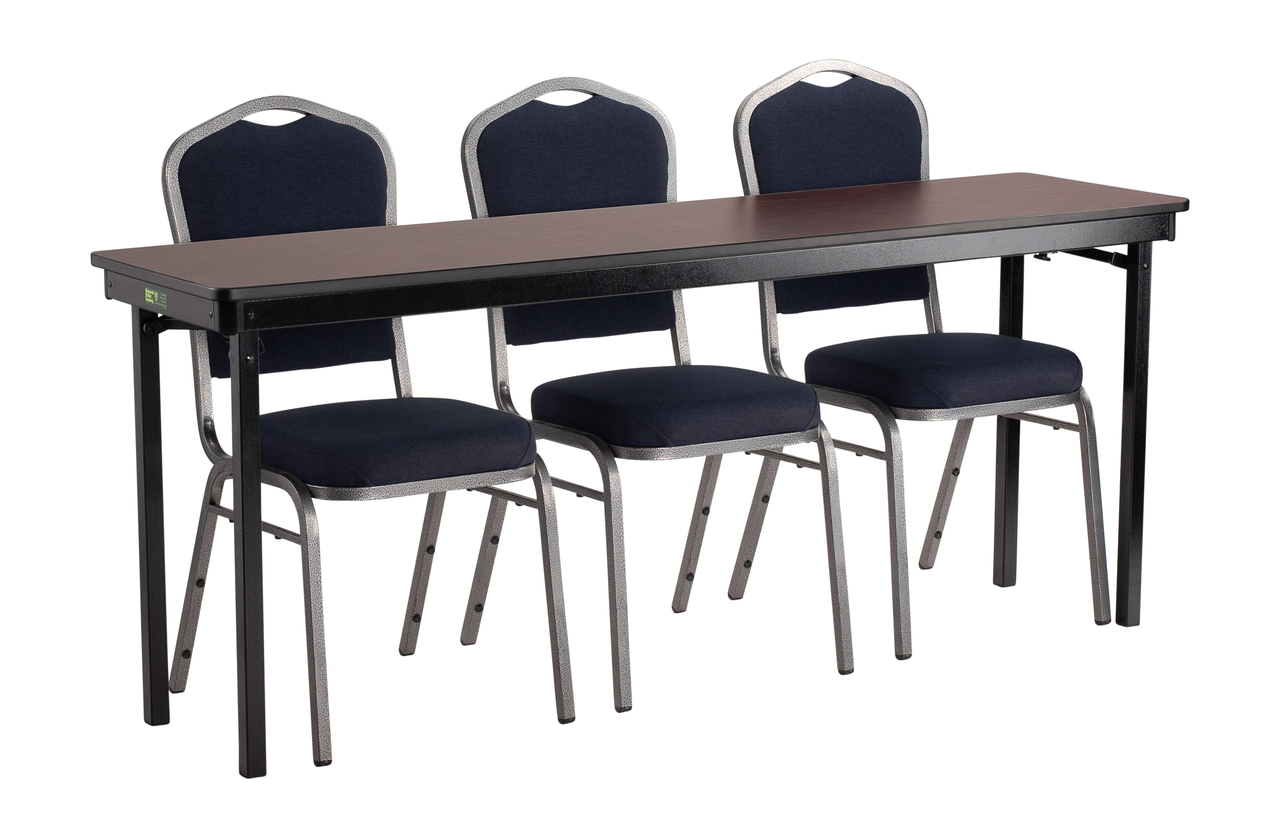 NPS 18" x 72" Max Seating Folding Table, Plywood Core/ProtectEdge - Black Frame