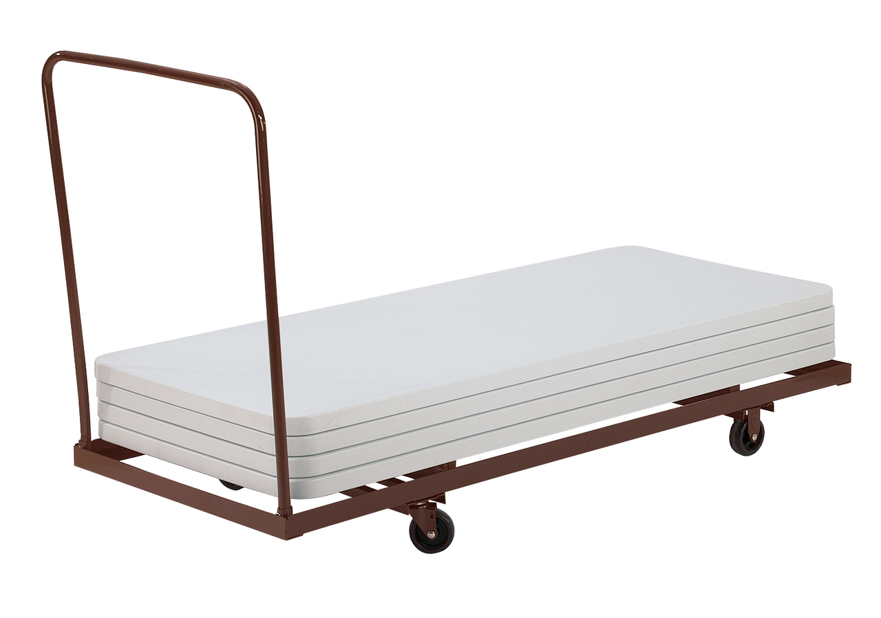 NPS Folding Table Dolly for Horizontal Storage, Up To 72" L - Brown Frame