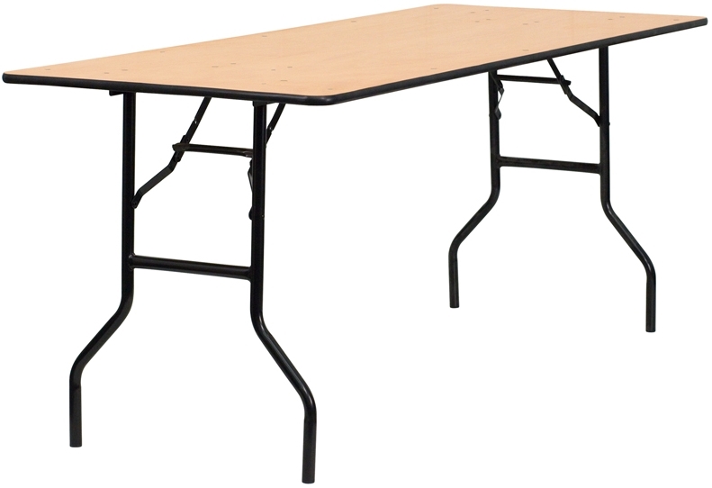 Commercial 6 Foot plywood table with durable bullnose edge