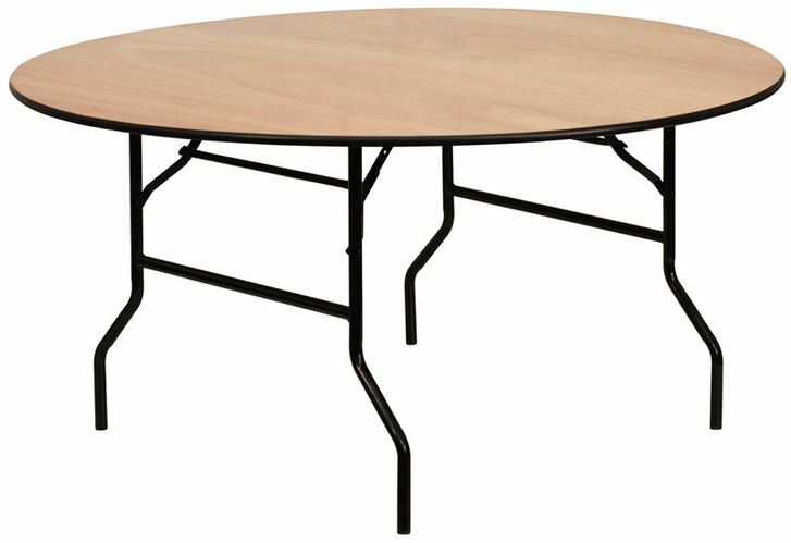 Six Foot Round Commercial Plywood Folding Table