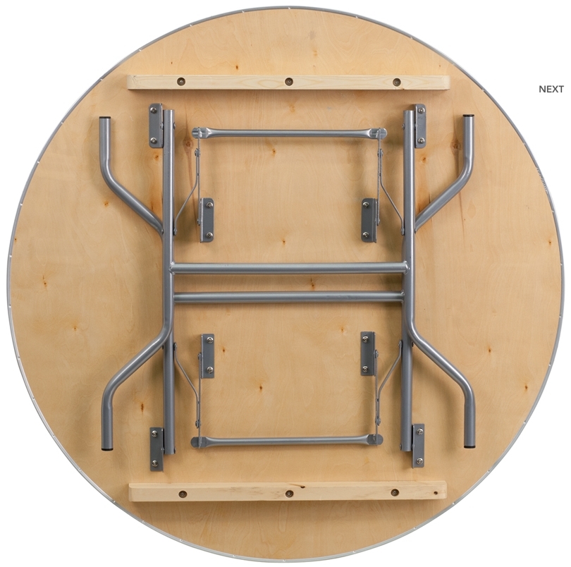 48'' Round HEAVY DUTY Birchwood Folding Banquet Table with Metal Edges (TFX-M2339)