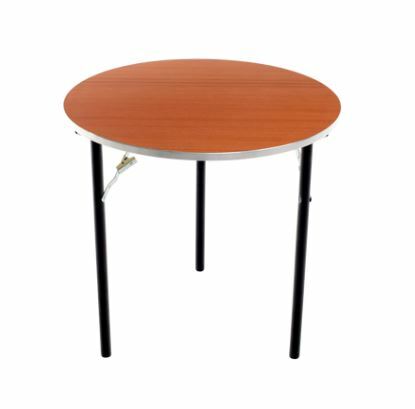 Folding Tables 36" Dia.- Plywood Stained and Sealed- Aluminum Edge - Round (R36PA)