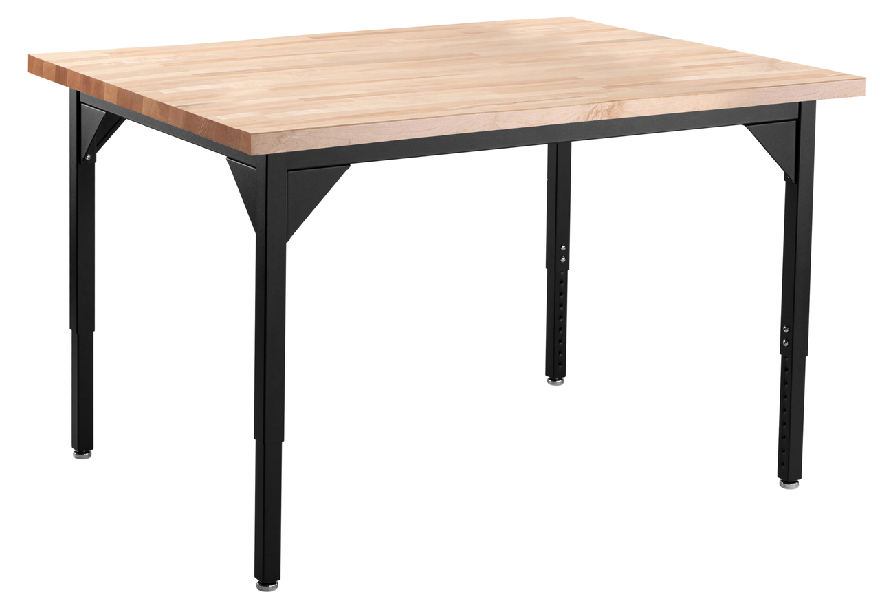 NPS Heavy-Duty Table, 36" x 48", Butcherblock Top - Maple Surface Color