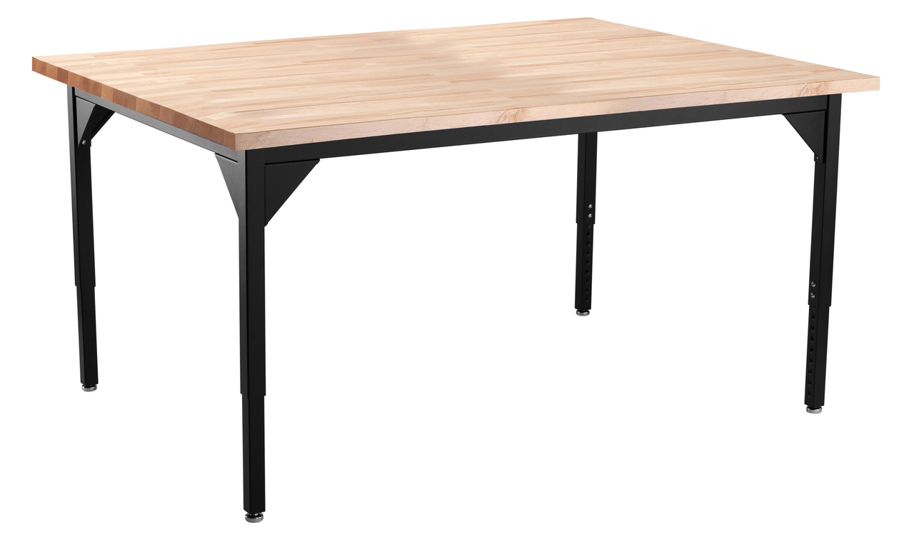 NPS Heavy-Duty Table -  48" x 48" -  Butcherblock Top - Maple Surface Color