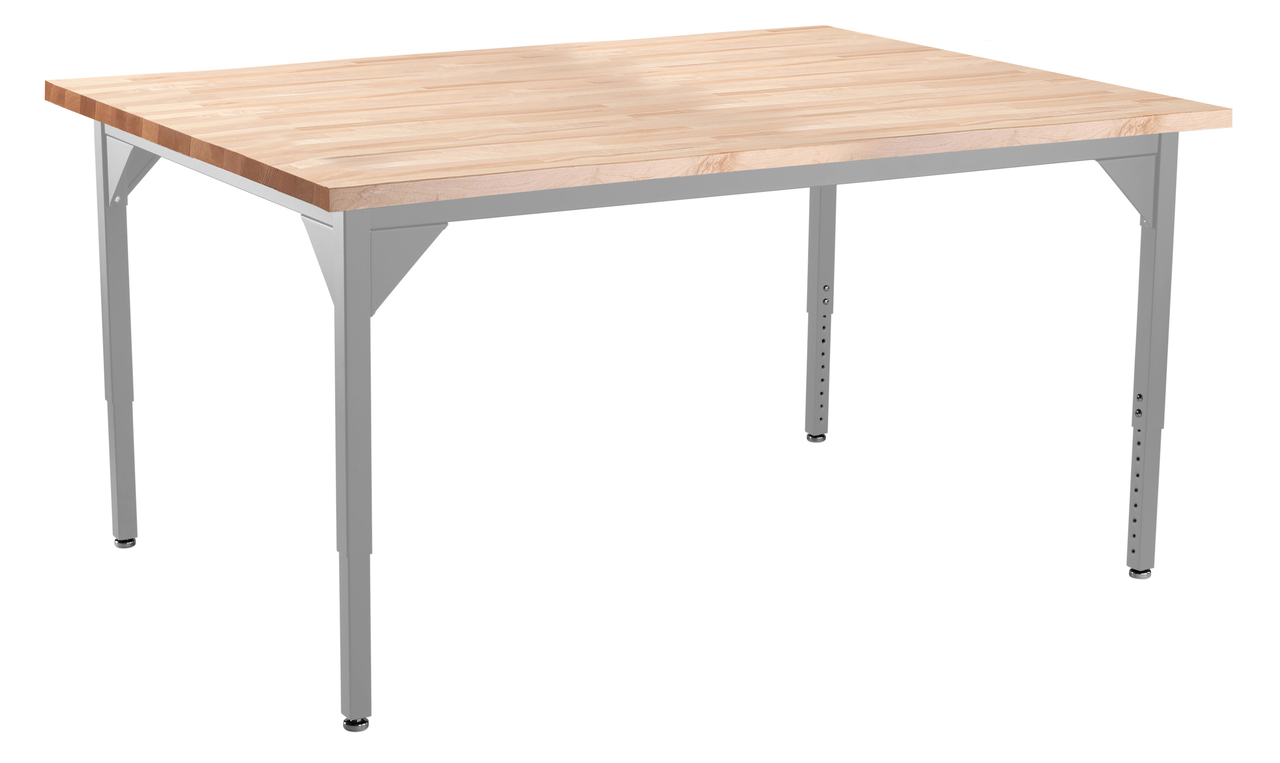 NPS Heavy-Duty Table -  42" x 42" -  Butcherblock Top - Maple Surface Color