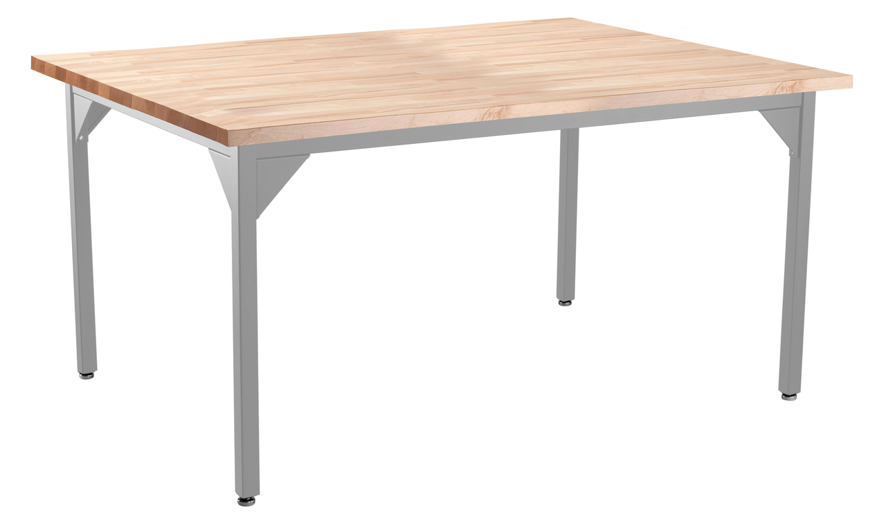 NPS Heavy-Duty Table, 42" x 60", Butcherblock Top - Maple Surface Color