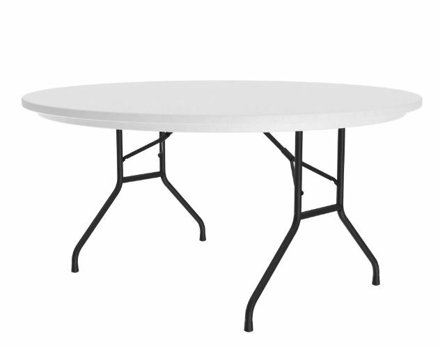 Correll Commercial Plastic Tamper Resistant Folding Tables - 60" Round