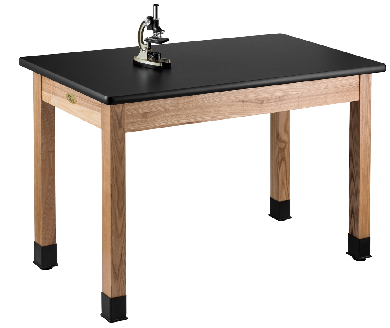 NPS Wood Science Lab Table -  30"x72"x36" -  HPL Top - Black Top and Ash Leg