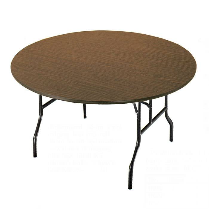 Midwest R60F Particleboard Core Round Folding Table - 60" Dia. x 30"