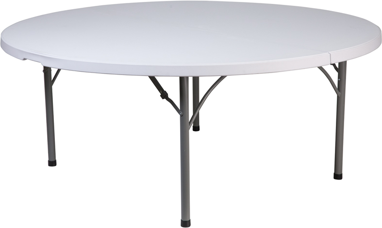 Alamont 71'' Round Granite White Plastic Folding Table