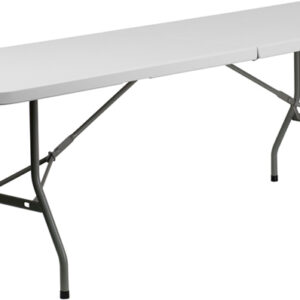 30'' x 96'' Bi-Fold Granite White Plastic Folding Table - ALA-SC41-8995