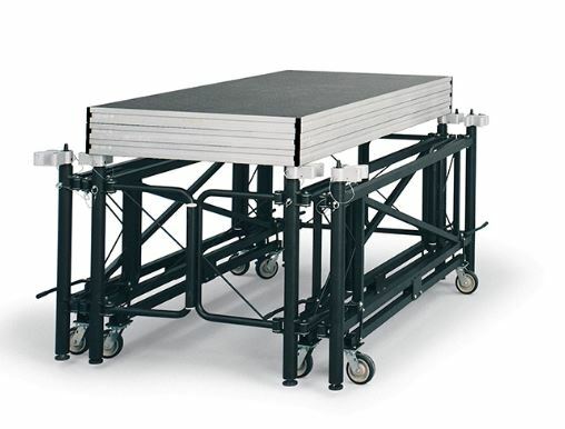 Rolling Stage Supports 32”-48” adjustable height