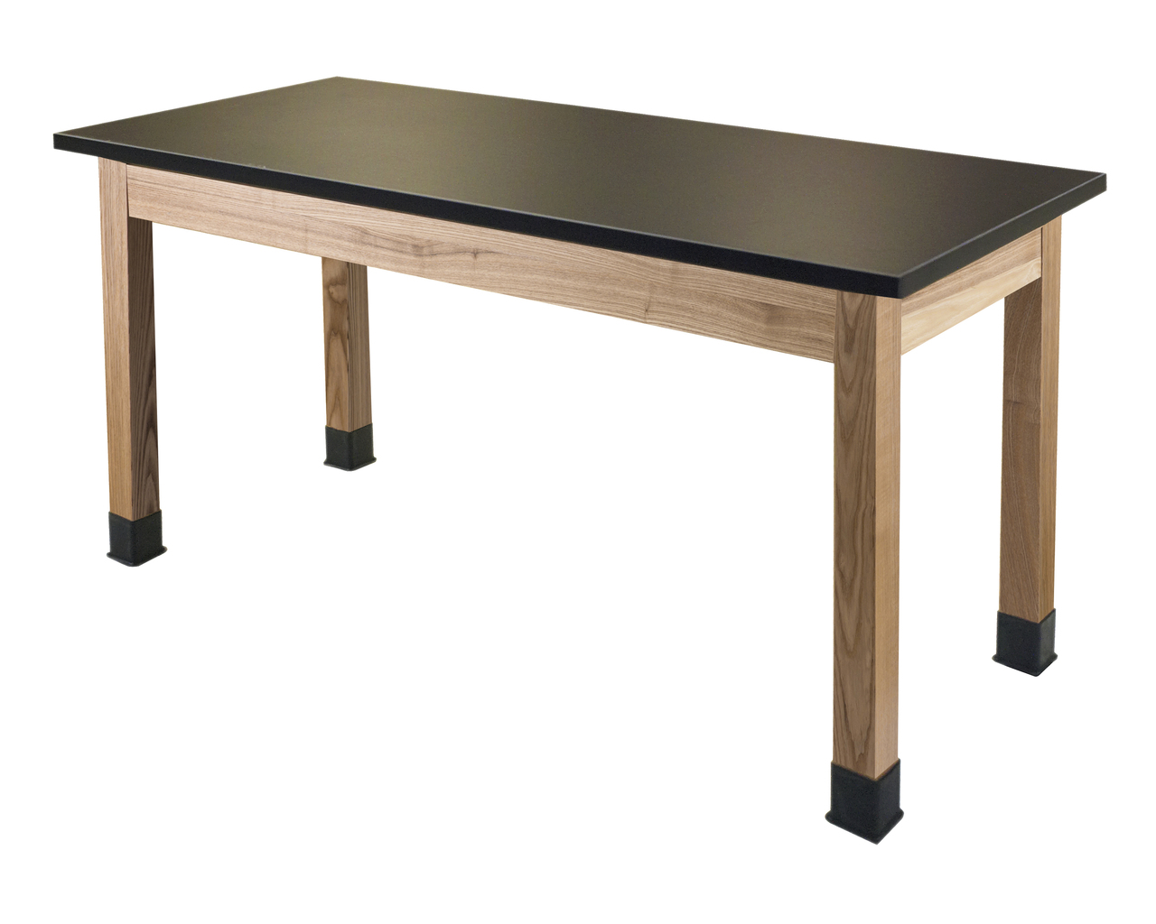 NPS Wood Science Lab Table -  30"x72"x30" -  Chemical Resistant Top - Black Top and Ash Leg
