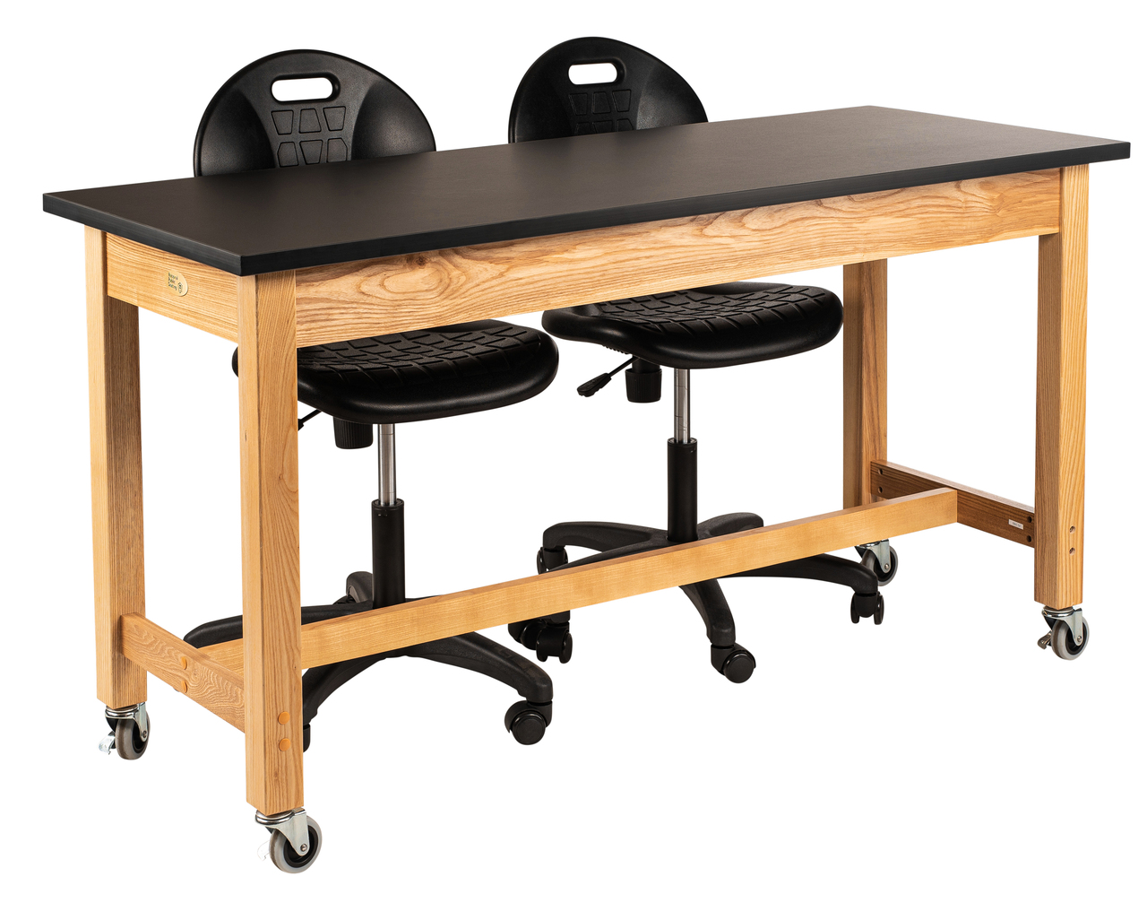 NPS Wood Science Lab Table -  30"x72"x36" -  Chemical Resistant Top - Black Top and Ash Leg