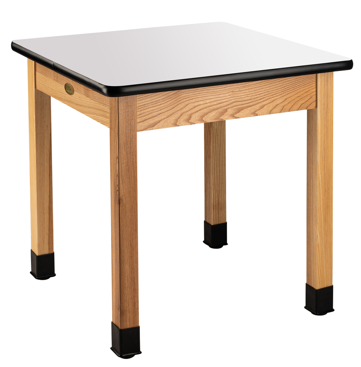 NPS Wood Science Lab Table, 30"x30"x30", Whiteboard Top - Black Top and Ash Leg