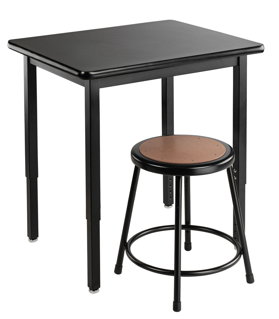 NPS Steel Science Lab Table -  36" x 36" -  HPL Top - Black Surface Color