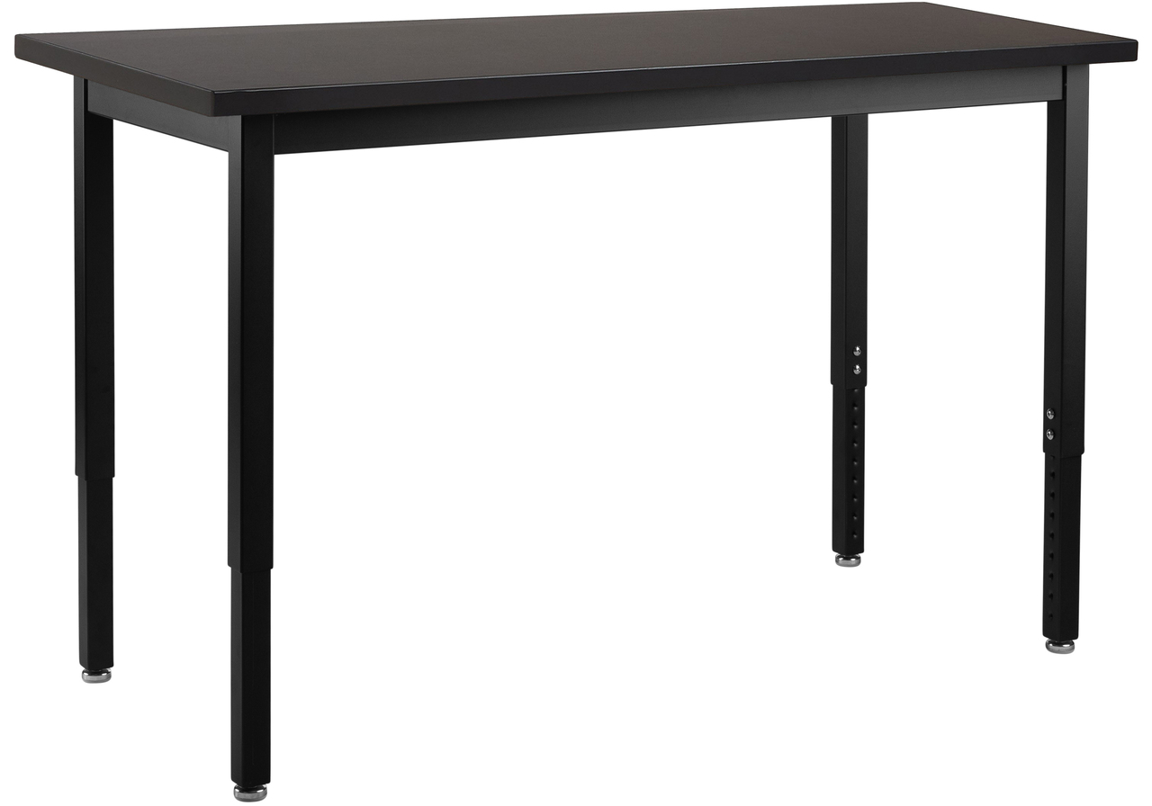 NPS Steel Science Lab Table, 24" x 48", Chemical Resistant Top - Black Surface Color