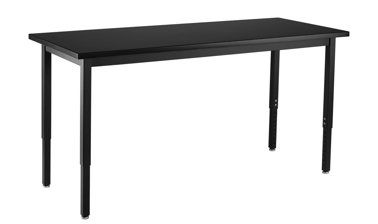 NPS Steel Science Lab Table -  24" x 42" -  Chemical Resistant Top - Black Surface Color