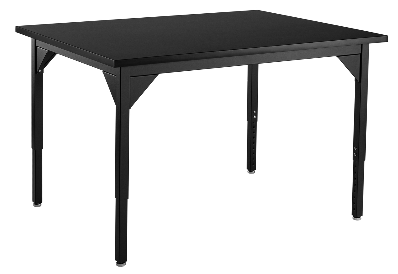NPS Steel Science Lab Table -  36" x 48" -  Chemical Resistant Top - Black Surface Color