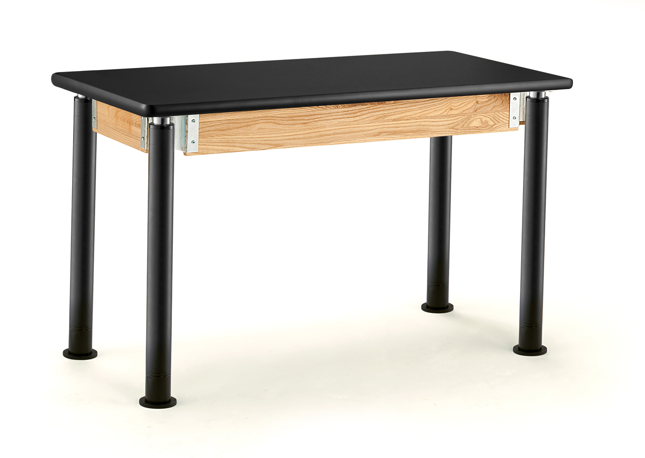 NPS Steel Science Lab Table -  24" x 54" -  HPL Top - Black Surface Color