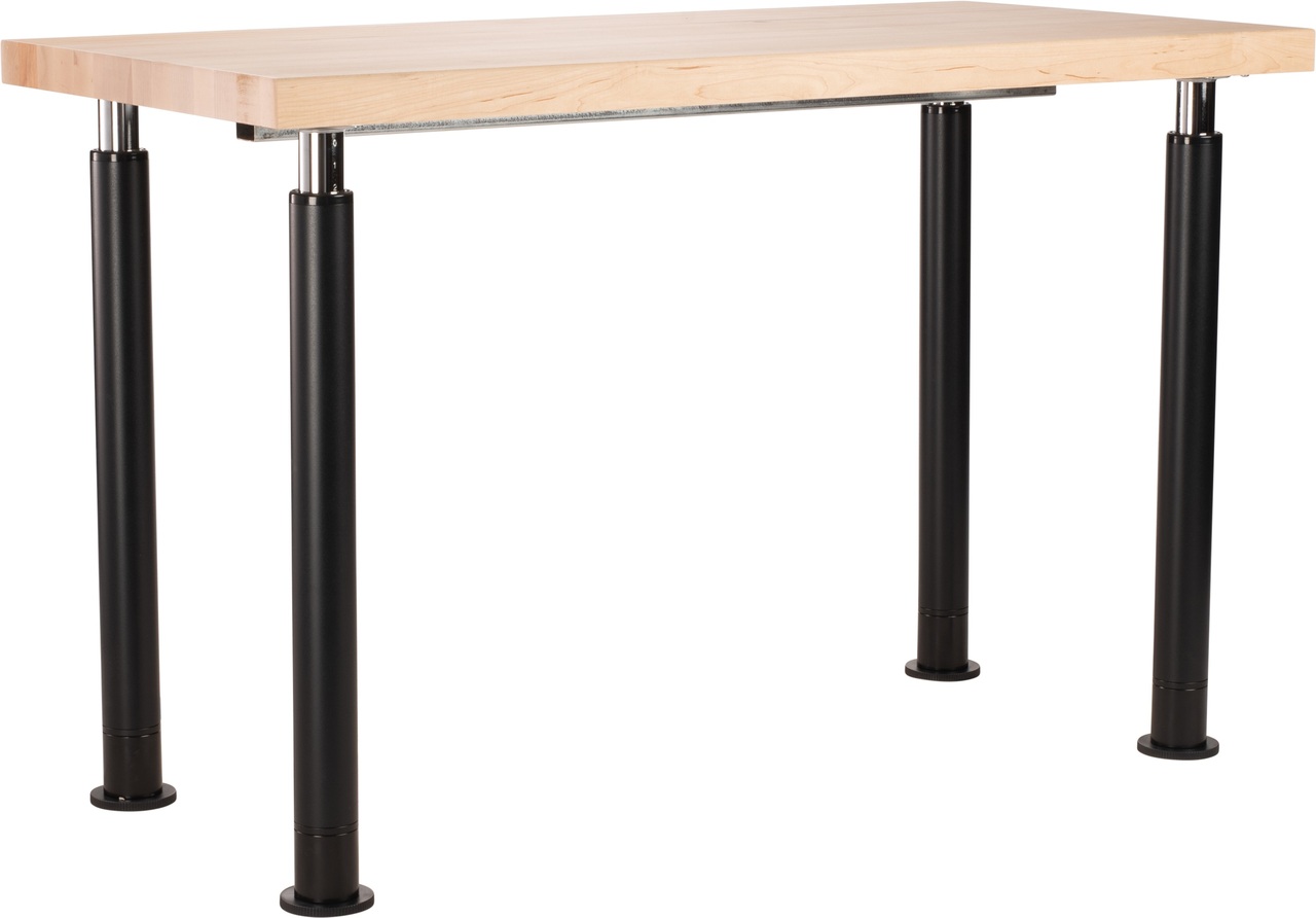 NPS Designer Science Table, 24"x54", Butcherblock Top - Maple Top and Black Leg