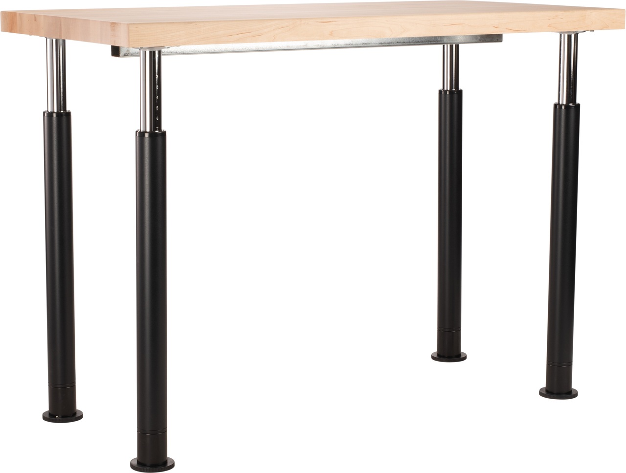 NPS Designer Science Table, 24"x48", Butcherblock Top - Maple Top and Black Leg