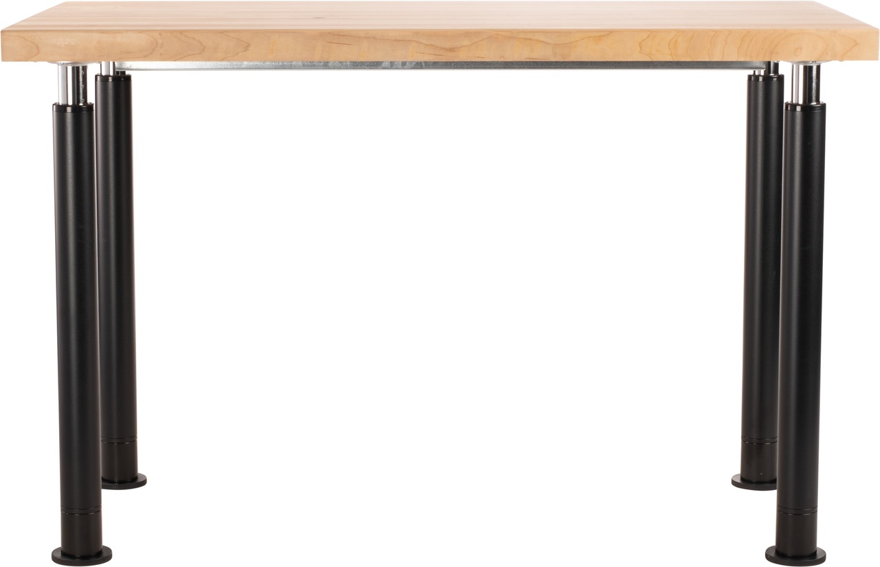 NPS Designer Science Table, 30"x60", Butcherblock Top - Maple Top and Black Leg