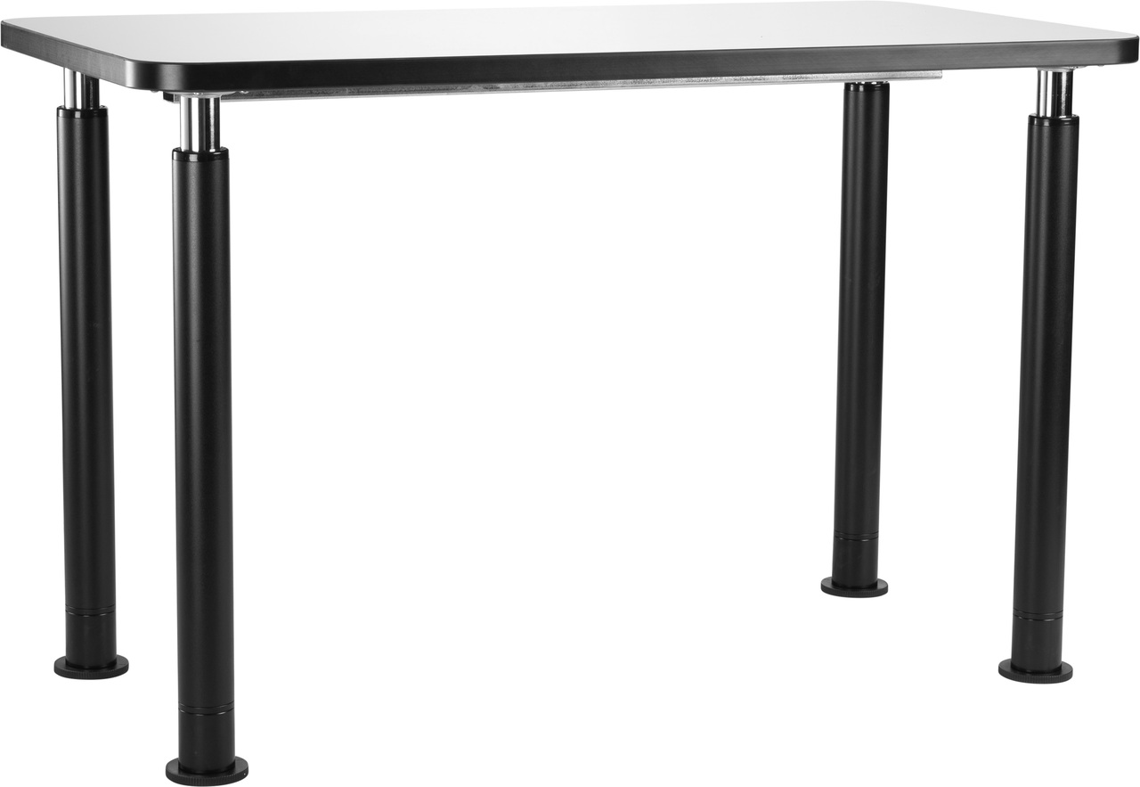 NPS Designer Science Table, 24"x72", Whiteboard Top - White Top and Black Leg