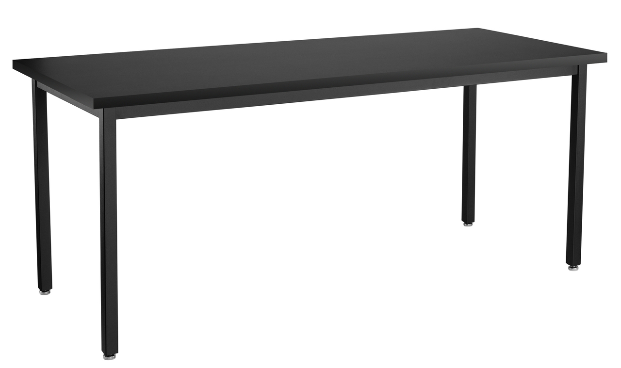 NPS Steel Science Lab Table -  24" x 84" -  Chemical Resistant Top - Black Surface Color