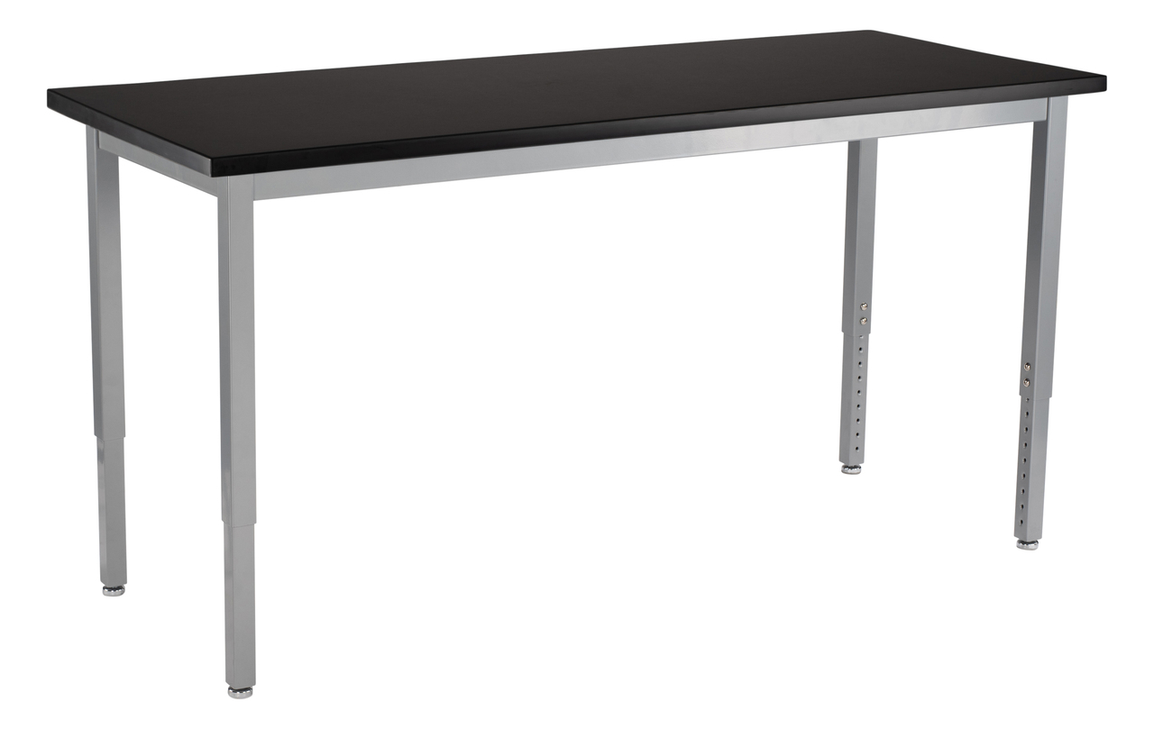 NPS Steel Science Lab Table, 24" x 60", Chemical Resistant Top - Black Surface Color