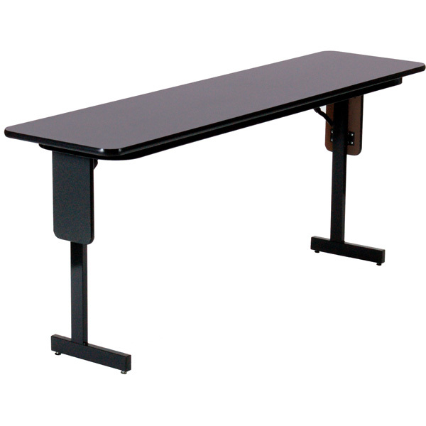 Correll SPA1872PX Black Granite Adjustable Height Panel Leg Seminar Table