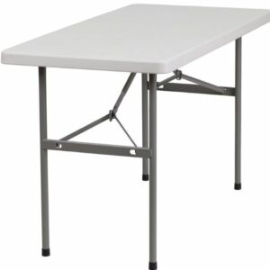 24''W x 48''L Granite White Plastic Folding Table