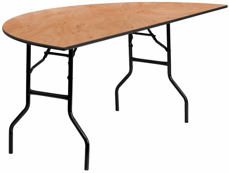 HR72 - 72 inch Half Round Plywood Table - Half Moon Table