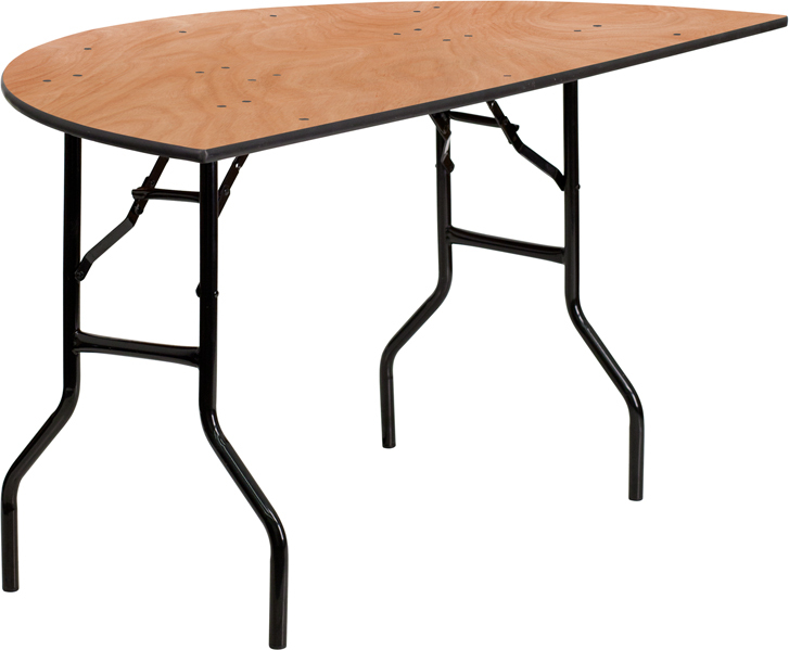 Alamont 60'' Half-Round Wood Folding Banquet Table