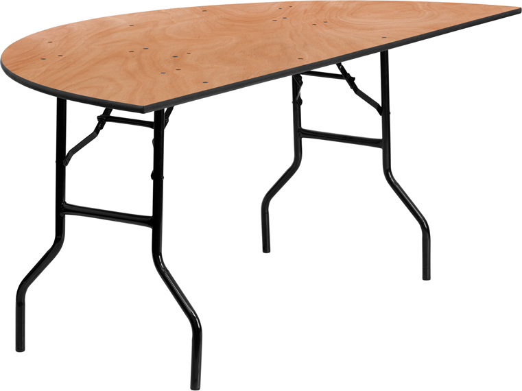 Alamont 72'' Half-Round Wood Folding Banquet Table