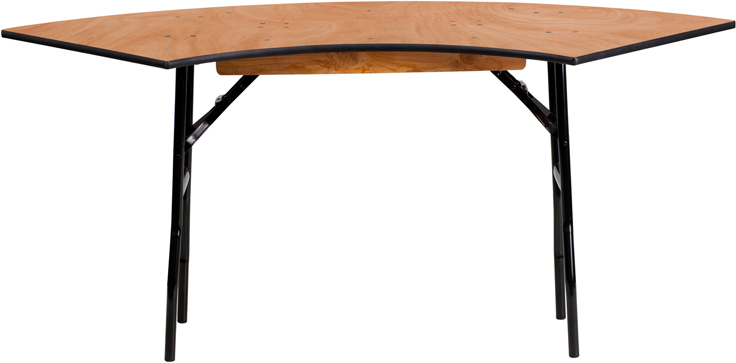 7.25 ft. x 2.5 ft. Serpentine Wood Folding Banquet Table (ALA-ZUXT-8988)